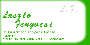 laszlo fenyvesi business card