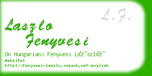 laszlo fenyvesi business card